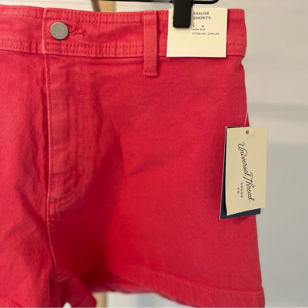 Universal Thread Red High Rise Sailor Denim Shorts - Picture 2 of 6